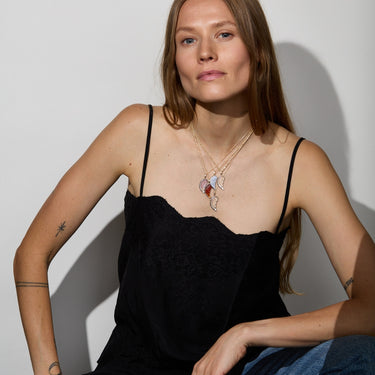 AMETRINE ANGEL WING SILVER + GOLD WITH DIAMOND (MEDIUM)