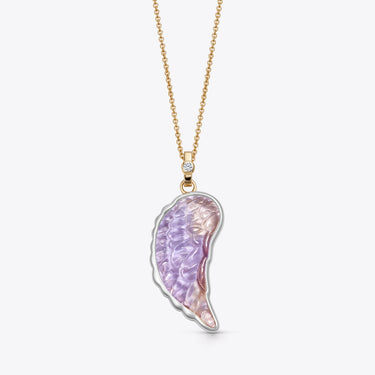 AMETRINE ANGEL WING SILVER + GOLD WITH DIAMOND (MEDIUM)