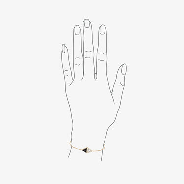 CLEAR QUARTZ + BLACK ONYX GUARDIAN ALCHEMY BRACELET GOLD