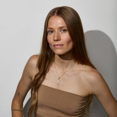 CLEAR QUARTZ ANGEL WING SILVER + GOLD (MEDIUM)