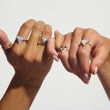 MOTHER OF PEARL GUARDIAN RING GOLD (LARGE)