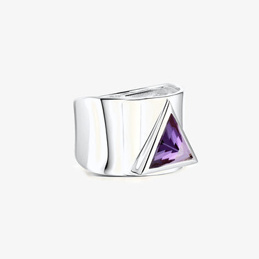 Amethyst Statement Guardian Ring (Silver)