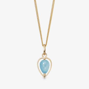 ASCENSION PENDANT AQUAMARINE (GOLD DROP)
