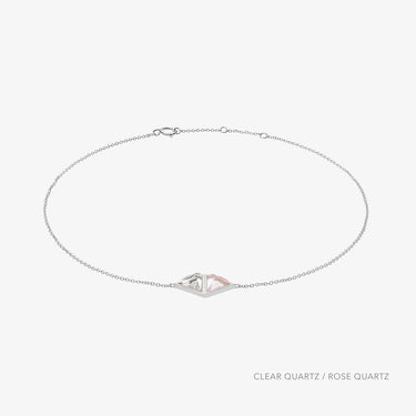 Rose Quartz + Clear Quartz Guardian Alchemy Bracelet (Silver)