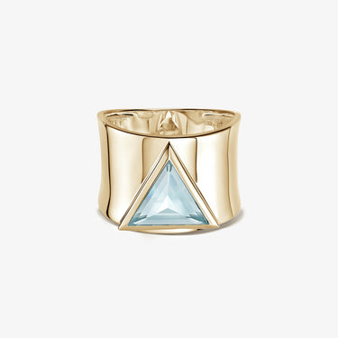 Blue Topaz Statement Guardian Ring (Gold)
