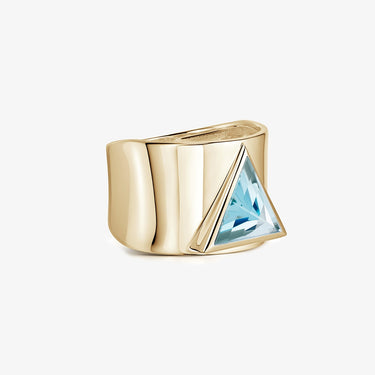 Blue Topaz Statement Guardian Ring (Gold)