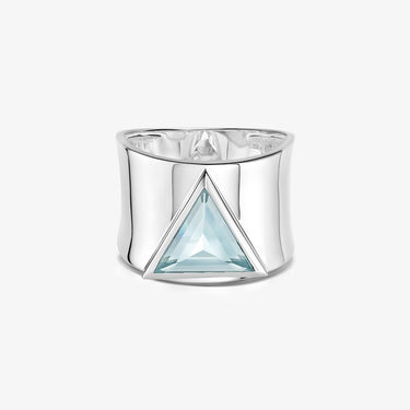 Blue Topaz Statement Guardian Ring (Silver)