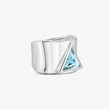 Blue Topaz Statement Guardian Ring (Silver)