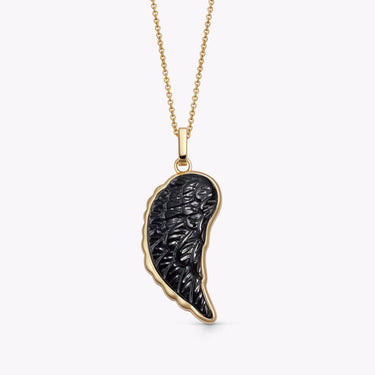 BLACK ONYX ANGEL WING GOLD (LARGE)