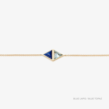 BLUE LAPIS AND BLUE TOPAZ GUARDIAN ALCHEMY BRACELET GOLD