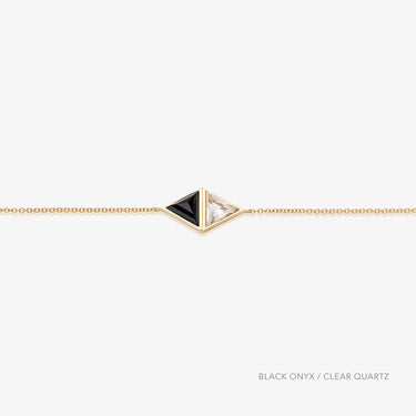 CLEAR QUARTZ + BLACK ONYX GUARDIAN ALCHEMY BRACELET GOLD