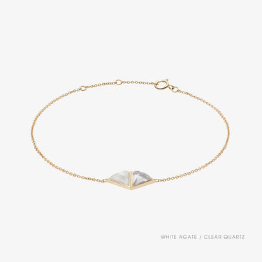 White Agate + Clear Quartz Guardian Alchemy Bracelet