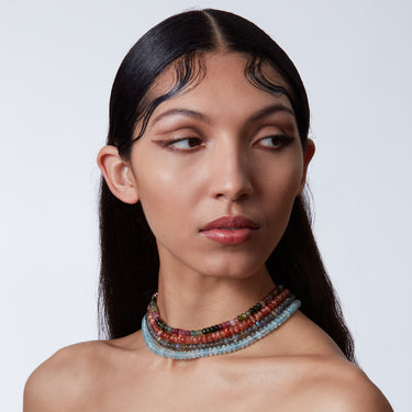 FACETED LABRADORITE CANDY BEAD NECKLACE