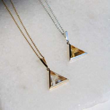 CITRINE GUARDIAN PENDANT NECKLACE SILVER (BABY)