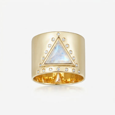 Rainbow Moonstone Statement Guardian (Gold) (+ Diamond)