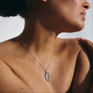 BLUE TOPAZ ANGEL WING GOLD (LARGE)