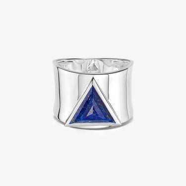 Blue Lapis Statement Guardian Ring (Silver)