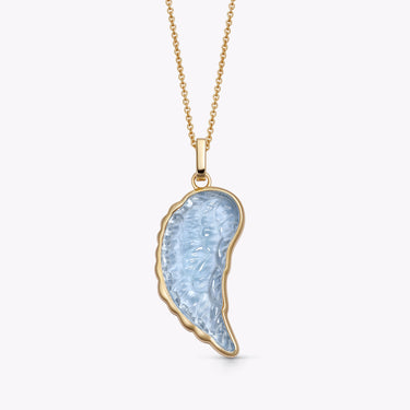 BLUE TOPAZ ANGEL WING GOLD (LARGE)