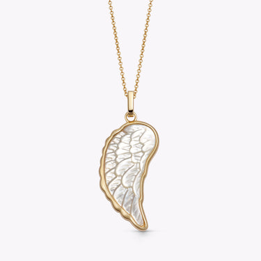 MOTHER OF PEARL ANGEL WING GOLD (LARGE)