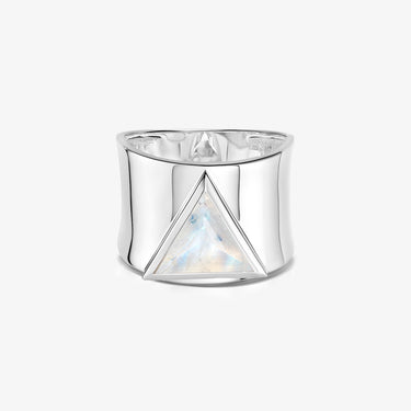 Rainbow Moonstone Statement Guardian Ring (Silver)