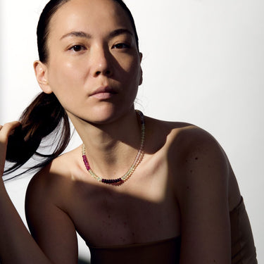 RAINBOW FLUORITE CANDY BEAD NECKLACE