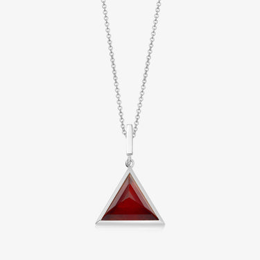 RED GARNET GUARDIAN PENDANT NECKLACE SILVER (BABY)