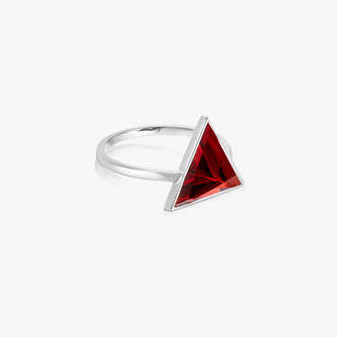 Red Garnet Guardian Ring (Silver) (Large)