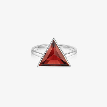 Red Garnet Guardian Ring (Silver) (Large)