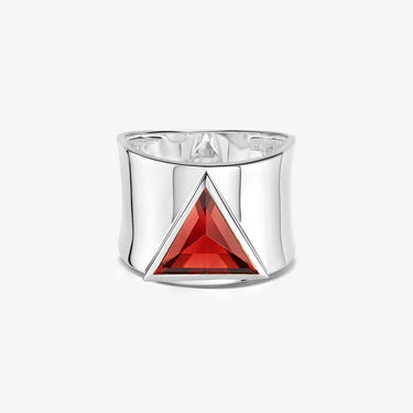 Red Garnet Statement Guardian Ring (Silver)