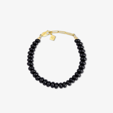 BLACK ONYX CANDY BEADS BRACELET