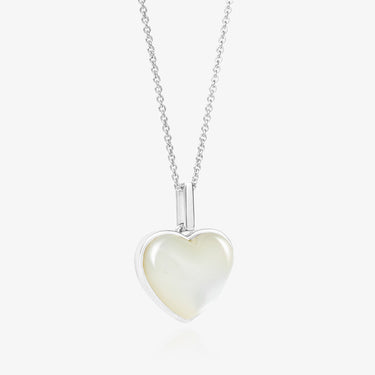 MOTHER OF PEARL HEART TALISMAN SILVER (MEDIUM) CABOCHON