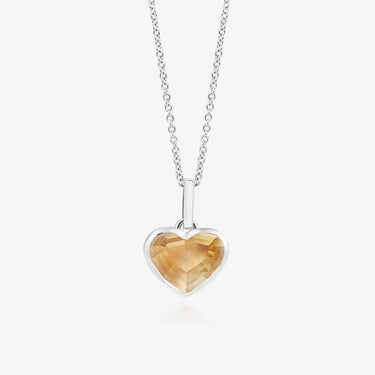 CITRINE HEART TALISMAN PENDANT SILVER  (BABY)
