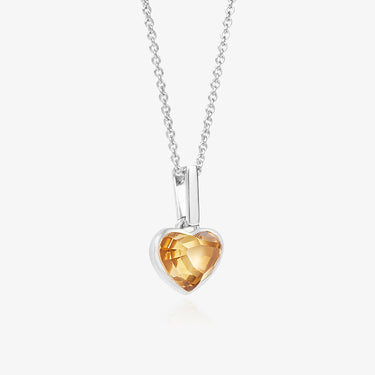 CITRINE HEART TALISMAN PENDANT SILVER  (BABY)