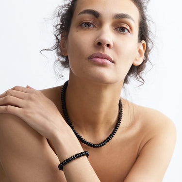 BLACK ONYX CANDY BEADS BRACELET