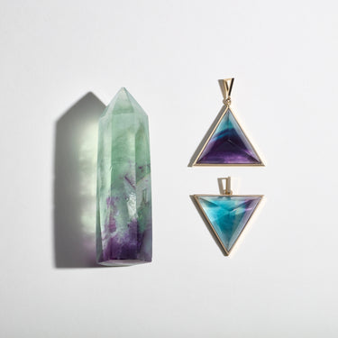 RAINBOW FLUORITE GROUNDING GUARDIAN SILVER (CLASSIC)