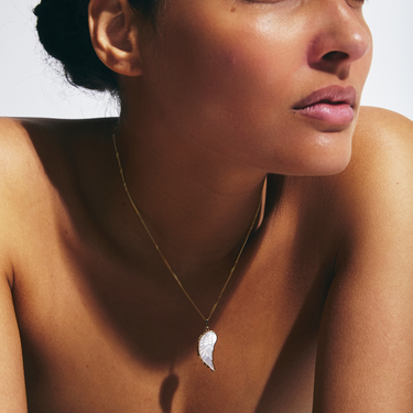 MOTHER OF PEARL ANGEL WING GOLD (LARGE)