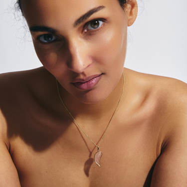 CLEAR QUARTZ ANGEL WING GOLD (MEDIUM)