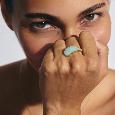 JADE ANGEL WING RING WITH DIAMOND (GOLD)