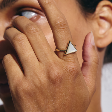 MOTHER OF PEARL GUARDIAN RING GOLD (LARGE)