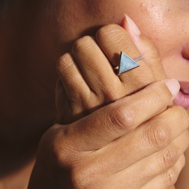 AQUAMARINE GUARDIAN RING SILVER (LARGE)