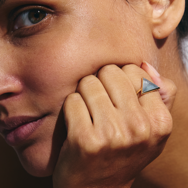 AQUAMARINE GUARDIAN RING GOLD (LARGE)