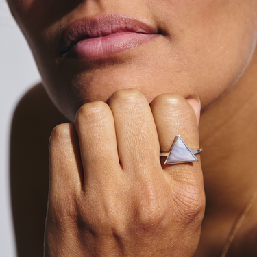 BLUE LACE AGATE GUARDIAN RING SILVER (LARGE)