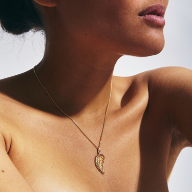 CITRINE ANGEL WING GOLD (LARGE)