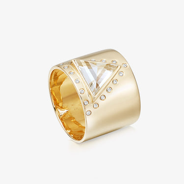 Clear Quartz Statement Guardian (Gold) (+ Diamond)