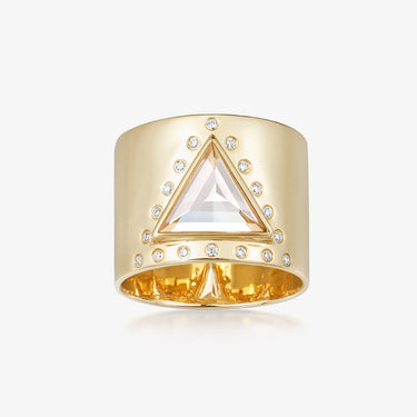 Clear Quartz Statement Guardian (Gold) (+ Diamond)
