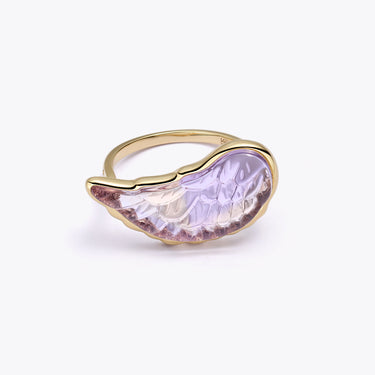 AMETRINE ANGEL WING RING WITH DIAMOND (GOLD)