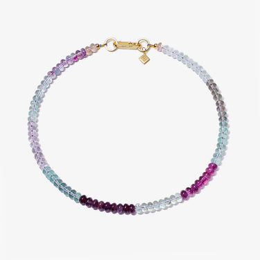 RAINBOW FLUORITE CANDY BEAD NECKLACE