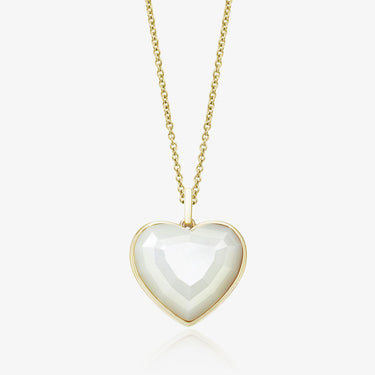 MOTHER OF PEARL HEART TALISMAN GOLD (MEDIUM)