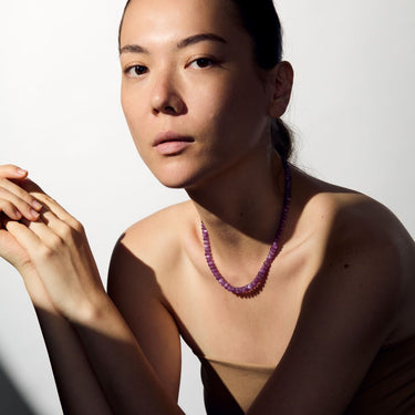 RUBY CATS EYE CANDY BEAD NECKLACE