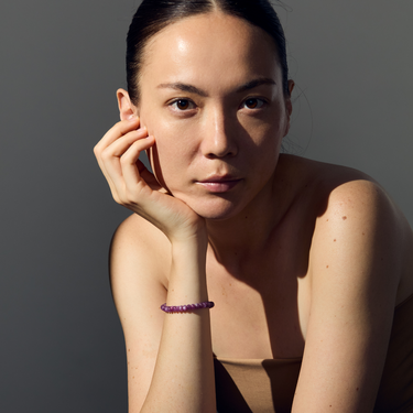 RUBY CATS EYE CANDY BEAD BRACELET